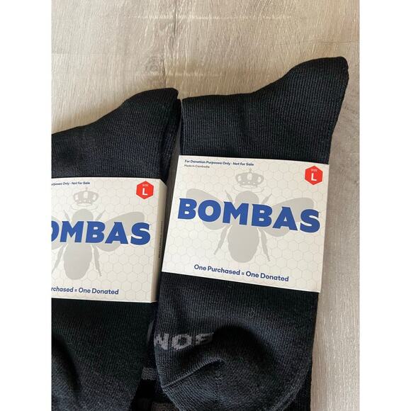 Bombas Calf Socks Two Pair, in black, Unisex size large, NWT - Picture 1 of 4